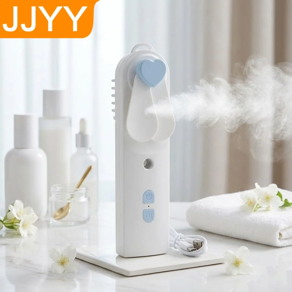 

Portable 2in1 Mini Fan Humidifier USB Rechargeable Handheld Mist Cooling Summer Home Office Essential