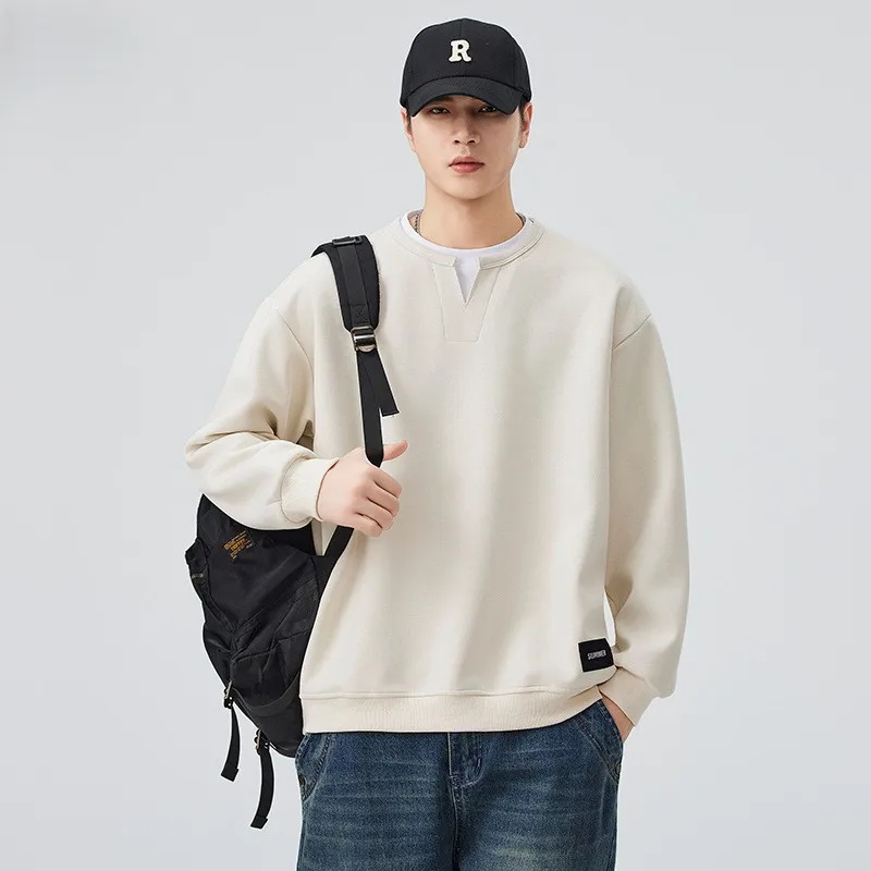 

Мужские толстовки без капюшона: высококачественные, утепленные, для осени и зимы, в стиле хипстерской культуры, приталенные, с утолщенным низом, шерстяные