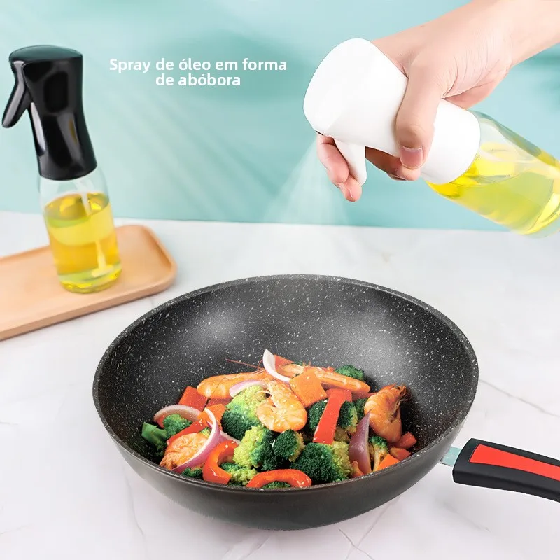 Pulverizador de Óleo de Vidro para Cozinha, Garrafa de Óleo Transparente Pressurizada para Fritadeira a Ar, Utensílio de Cozi...