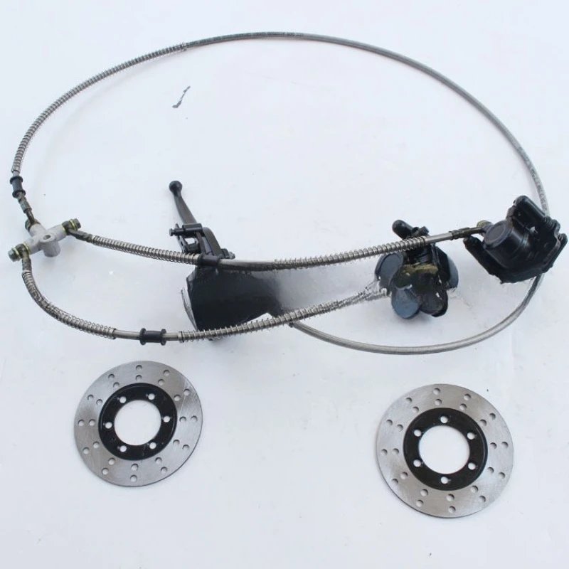DIY four-wheel kart beach car modification accessories front handbrake one to two hydraulic brake pump disc brake assembly