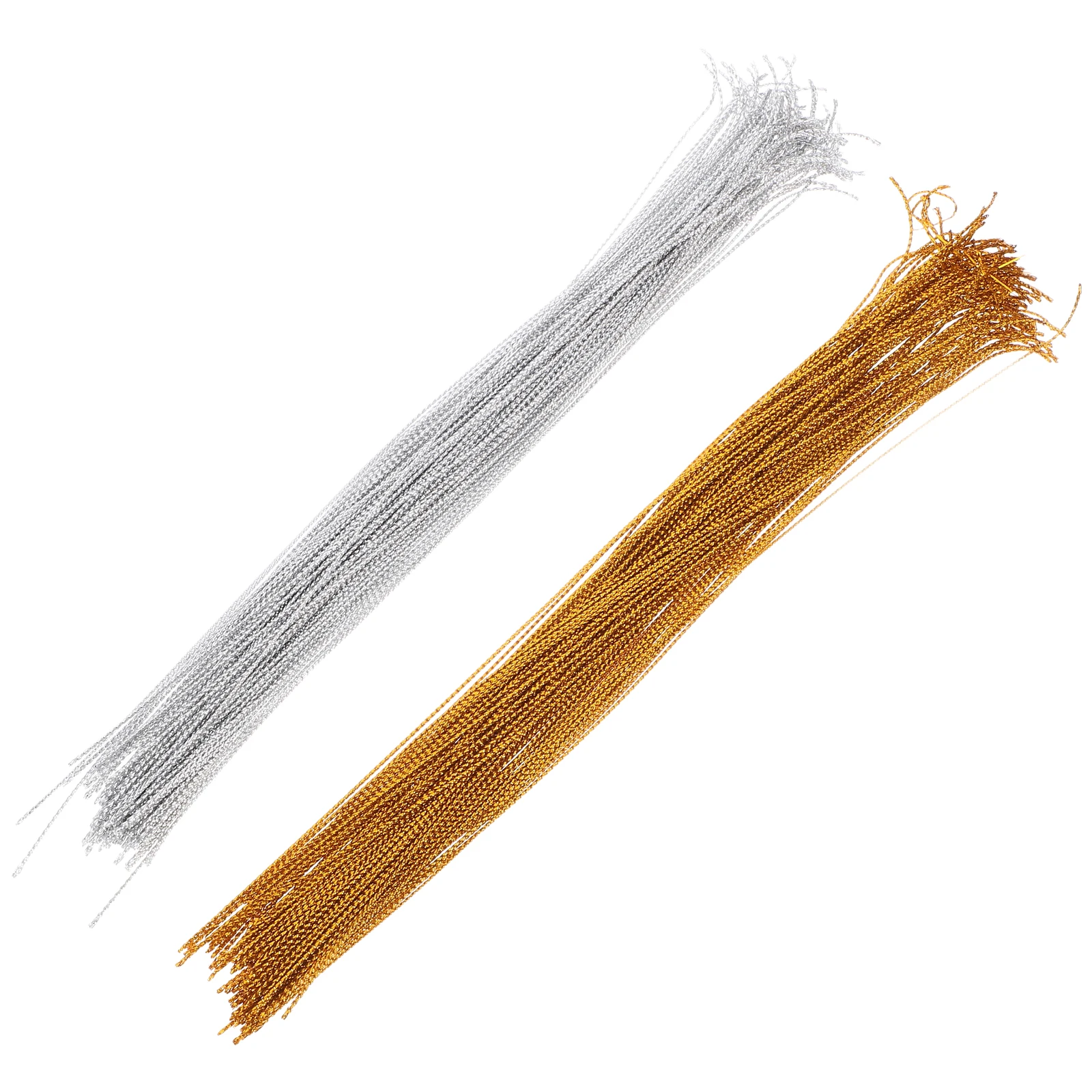 

200pcs Christmas Ball Hanging Cord Metallic Thread String Ornament Hanger Ties Diy Holiday Decorations Hanger String For Holiday