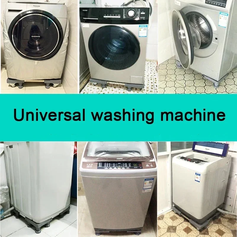 Height‑Adjustable Household Appliance Support Stand, Multi‑Purpose Rack for Washing Machine Dryer Refrigerator
