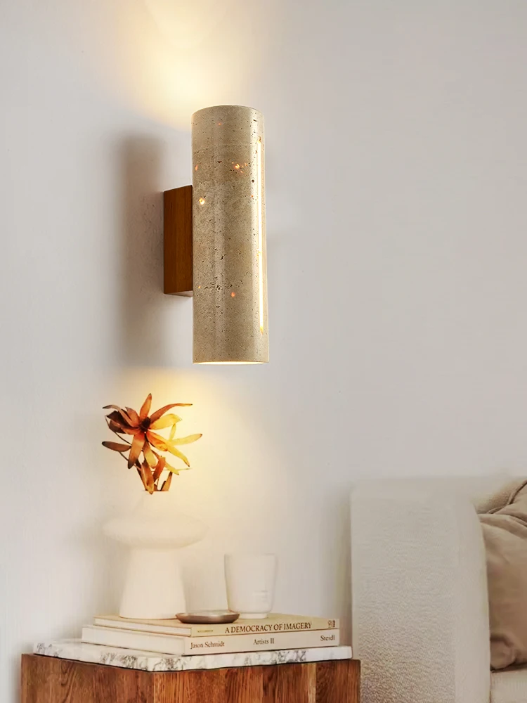 designer-art-creative-bedside-wall-lamp-yellow-travertine-japanese-style-wabi-wind-living-room-bedroom-background-wall-retro