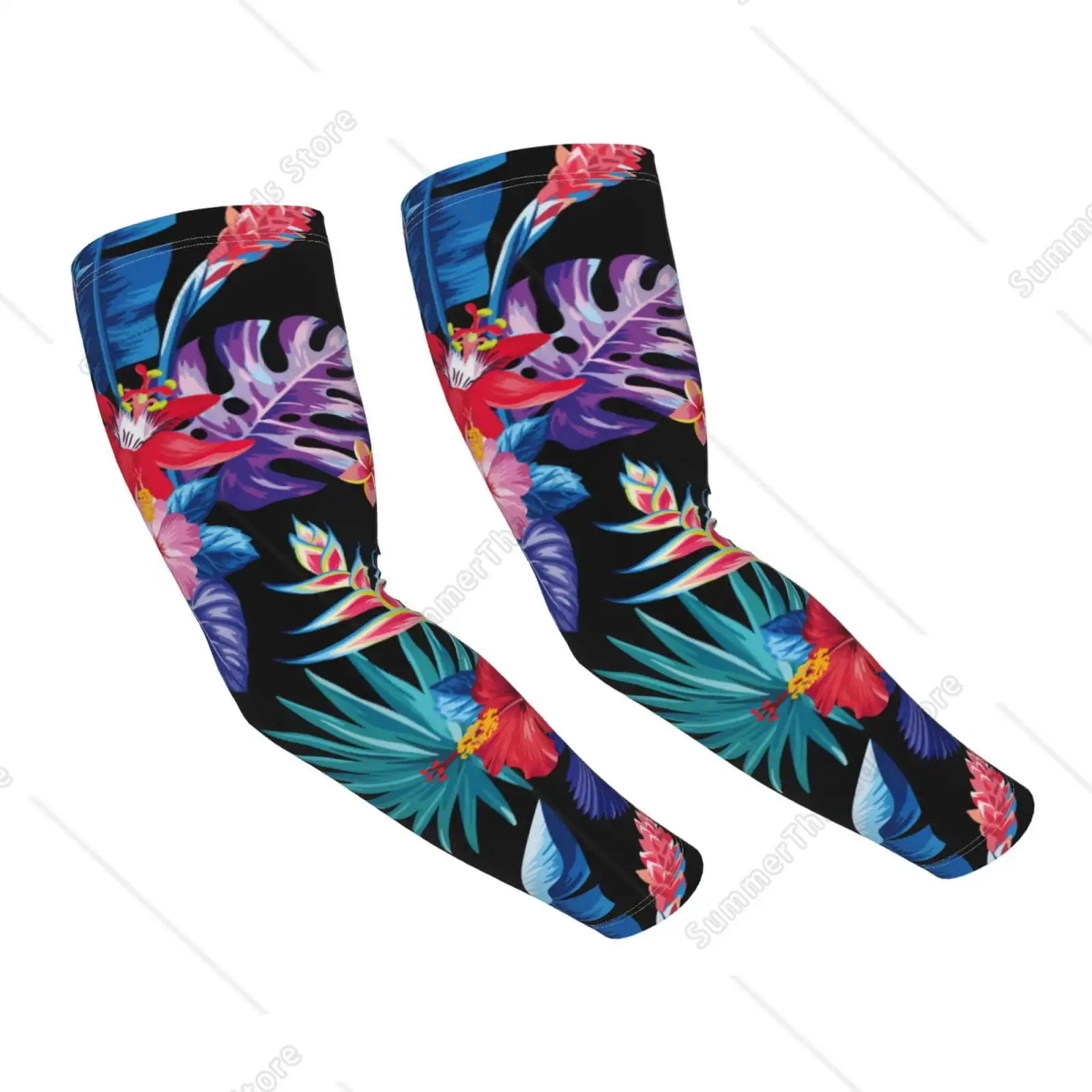 

Tropical Palm Leaves Cooling Sleeves for Unsex, Arm Sleeves, UV Sun Protection Sleeve to Cover with Silicone Anti-Slip