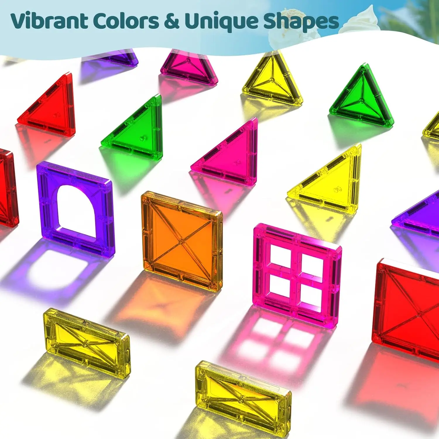 مجموعة سفر 56 قطعة من البلاط المغناطيسي مع صندوق تخزين معدني مكعبات بناء جذعية محمولة للأطفال ألعاب تعليمية مونتيسوري هدية