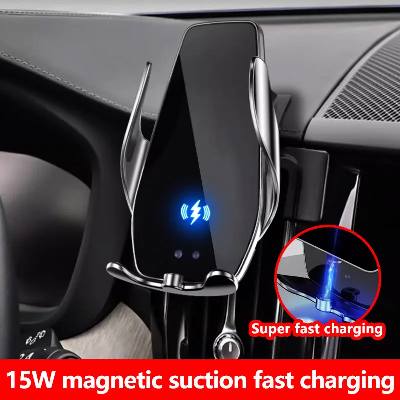 

Беспроводной держатель для смартфона с быстрой зарядкой 15 Вт для Volvo XC60 2015-2024, крепление на вентиляционное отверстие, подставка для мобильного телефона, поддержка GPS