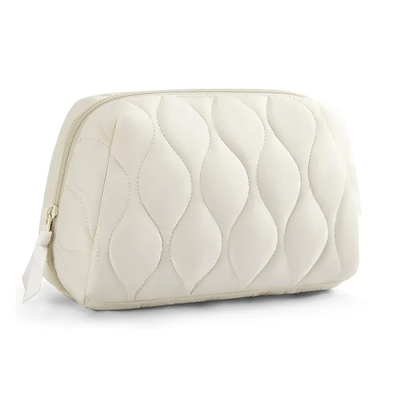 New Quilted Down Waterproof Toilet Bag Cosmetic Storage Pad Travel Portable Zipper Makeup Portable Storage Bag