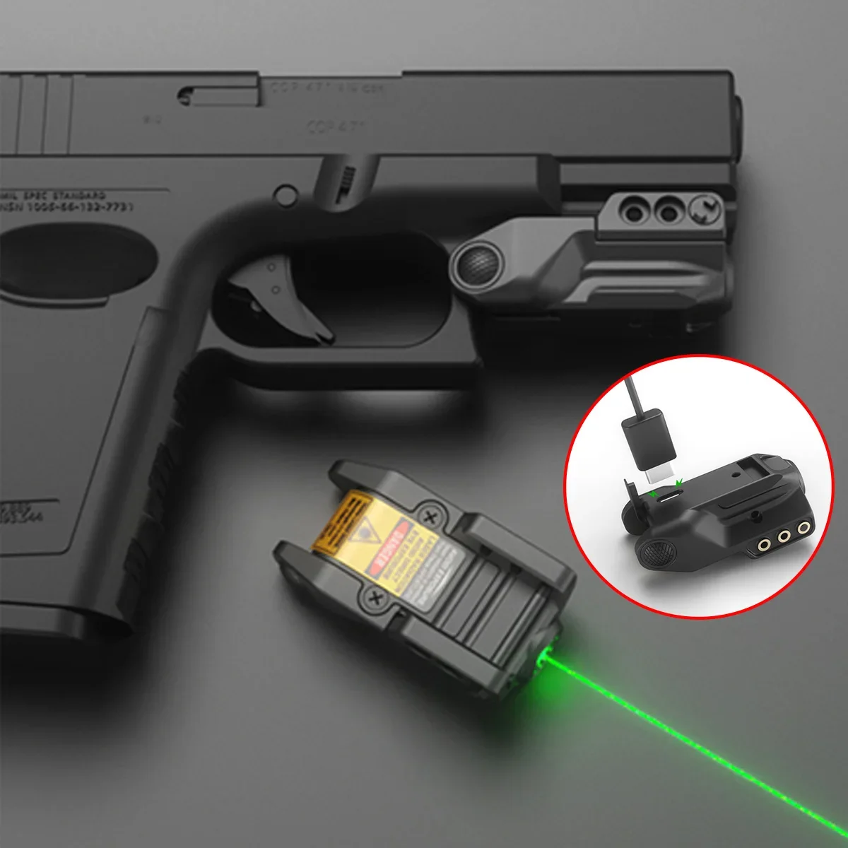 

Tactical LS L9 LS-L9 USB Rechargeable Green Dot Laser Pointer Sight Scope 20mm Picatinny Rail Mount Pistol Airsoft Laser