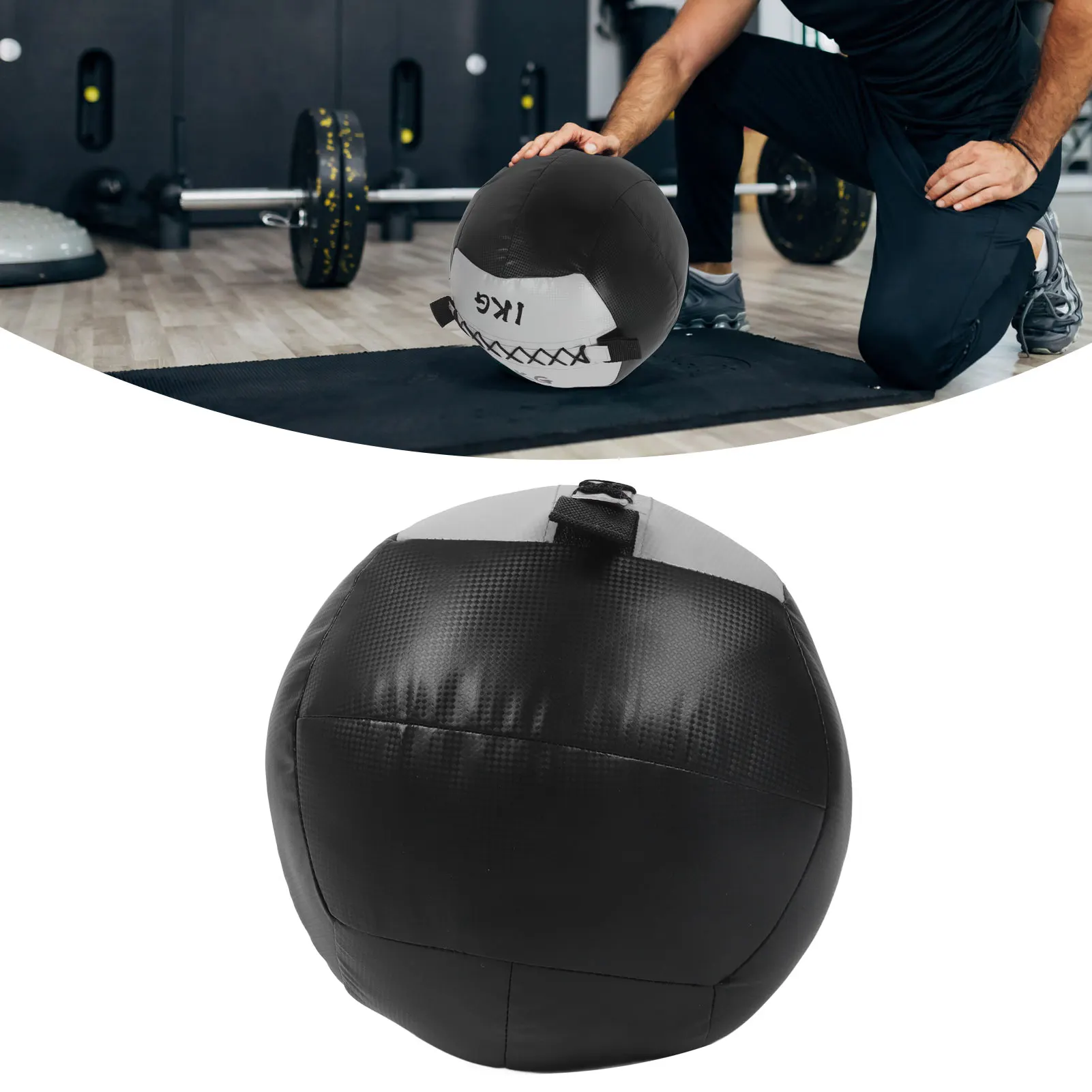 Weighted Wall Ball 2.2lb 1KG PU Leather Soft Exercise Fitness Weight Ball For Strength Stretch Training