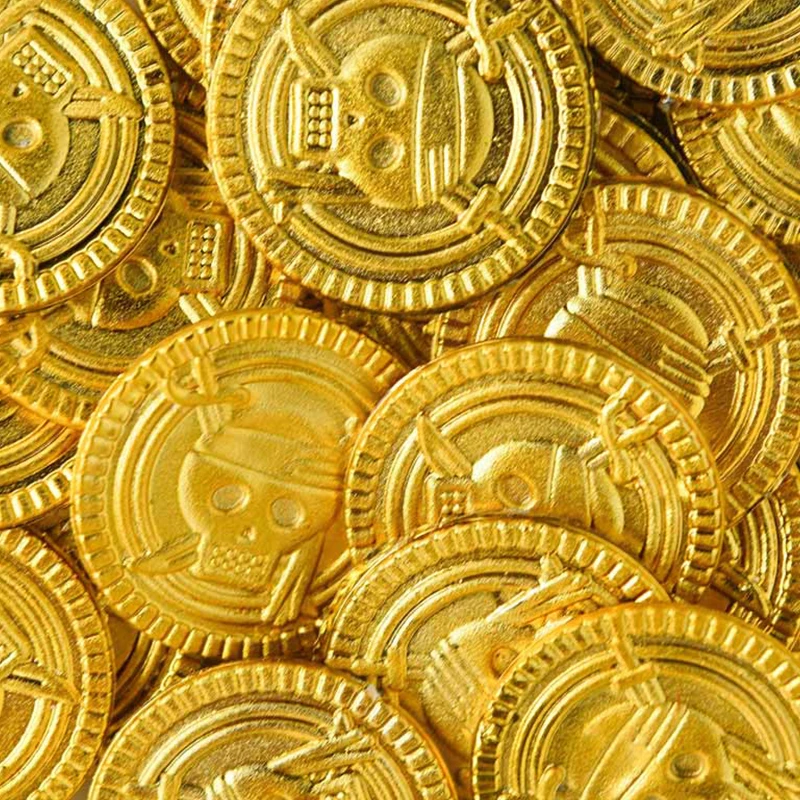 

50pcs Fake Gold Pirate Coins Halloween Christmas Home Kids Decorations
