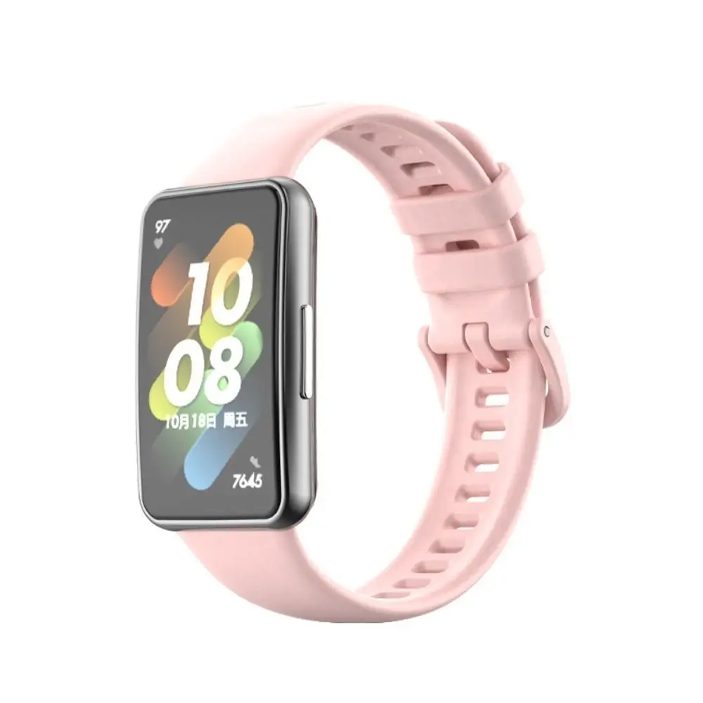 Silicone Watch Strap Replacement Plastic Adapter Bracelet Breathable Smart Watch Watchband for Huawei Band 7
