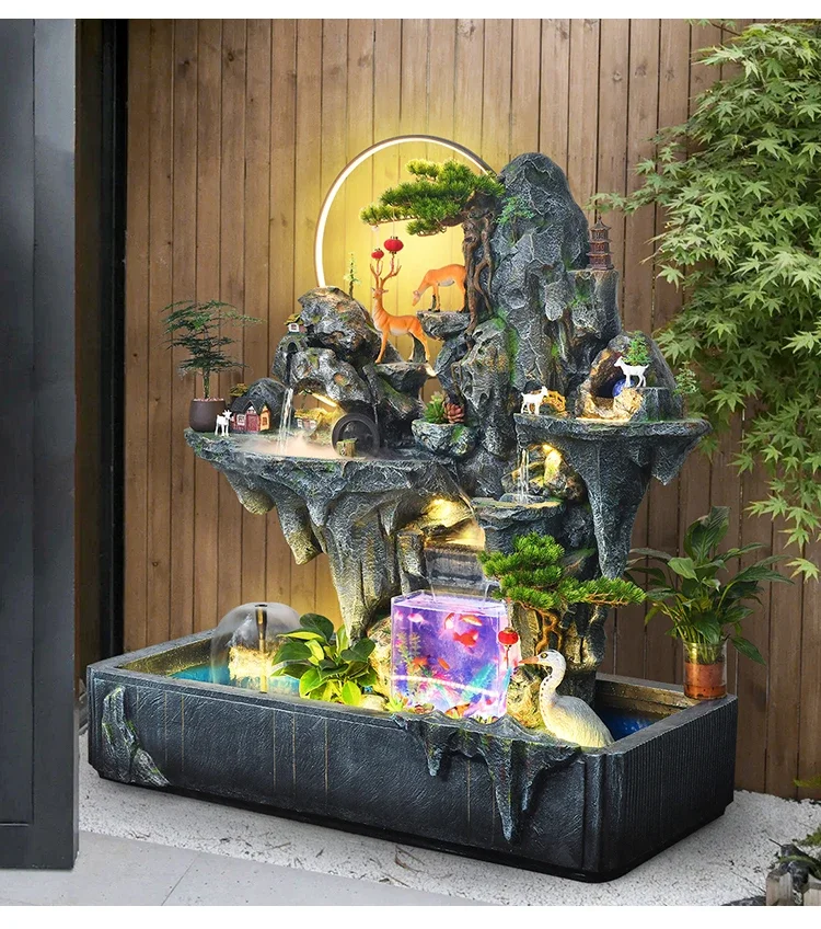 

Artificial Mountain and Fountain Circulating Water Home Fish Tank Hallway Courtyard Fish Pond Water Landscape Landscaping