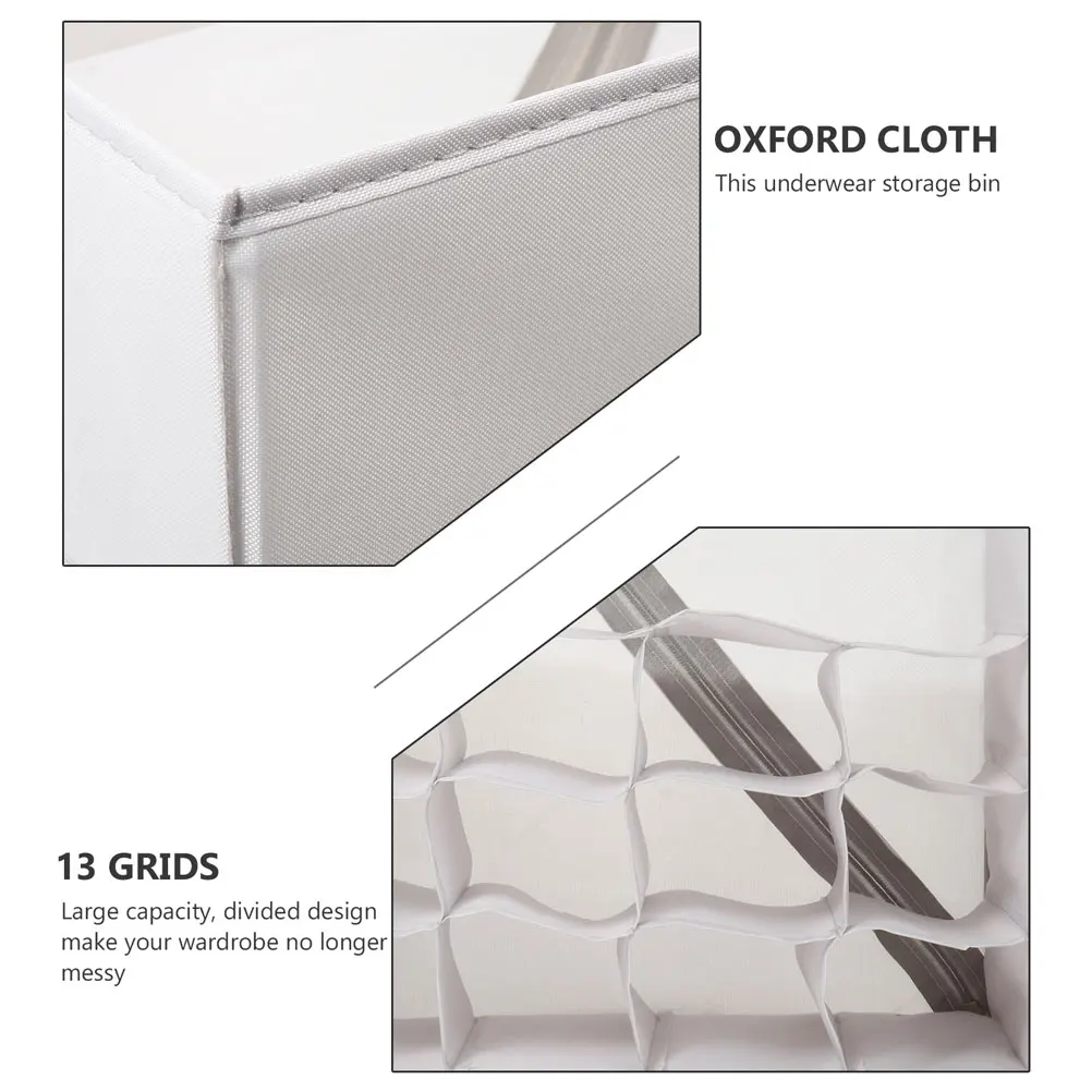 

Underwear Organizer Drawer Oxford Cloth Storage Box with Lid Bra Socks Storage Bin Women Underwear Closet Organizer