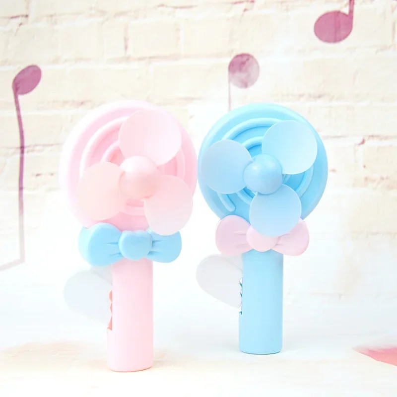 1 Pcs Manual Hand Press Lollipop Shape Mini Fan Portable Kids Toy No Battery Handheld Birthday Party Supplies 16.5*8.5cm