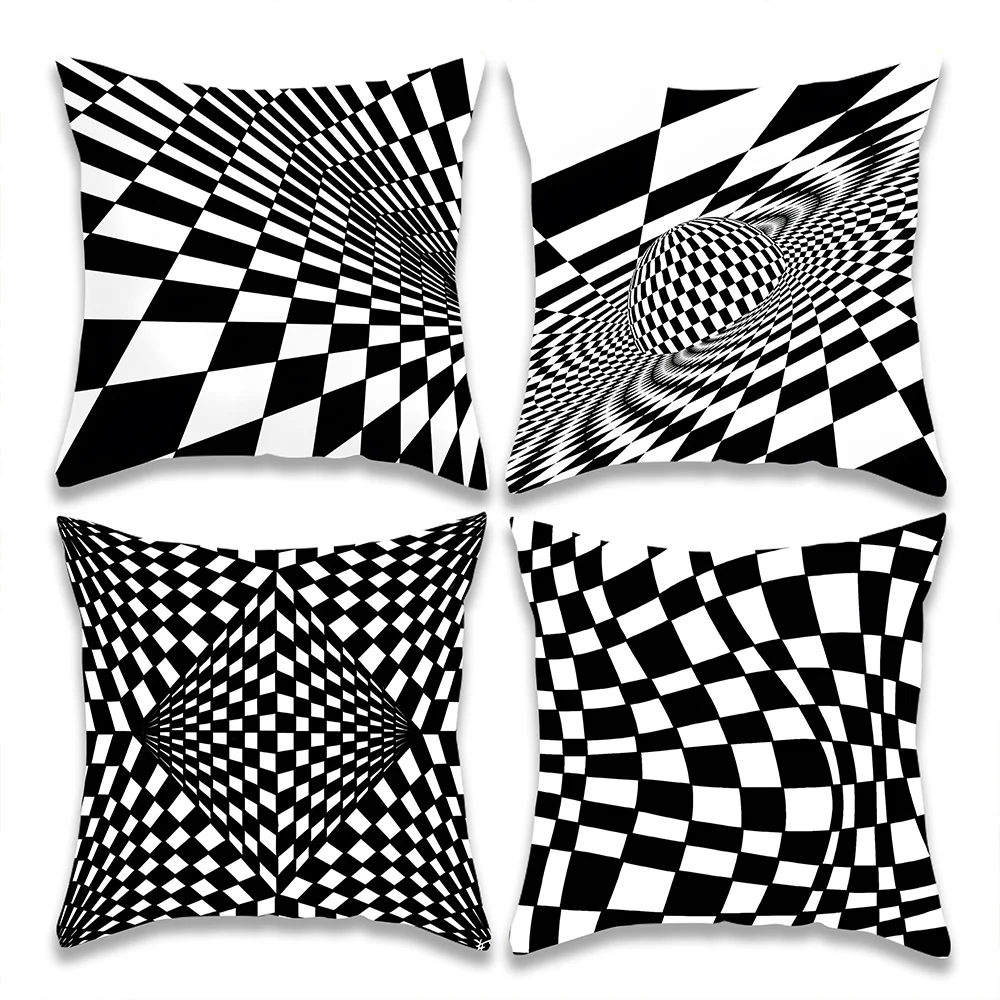 Art Geometric Throw Pillow Cases for Sofa Print Christmas Decorations 2024 Room Decor Cushion Covers 4Pcs/Set