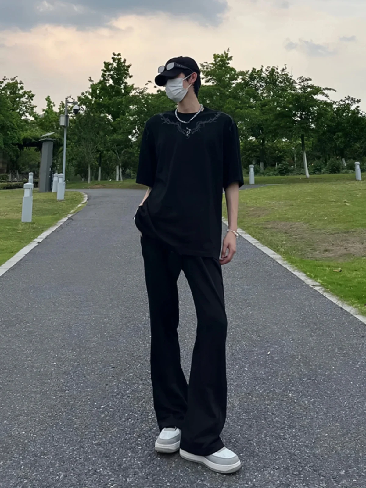 

Bla Bow Knife Men's Summer High-End Straight Leg Pants Cool Sle Casual Suit Trousers Youth Faion Long Pants