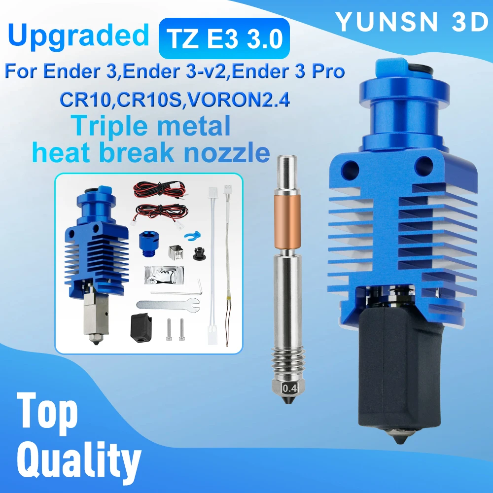 Upgrade 3.0 TZ E3 Hotend Kit für Creality Ender 3/3 Pro/3 V2/CR10/VORON 2.4 Hochgeschwindigkeits-Druckextruder J-Kopf 3D-Druckerteile – Detail 1