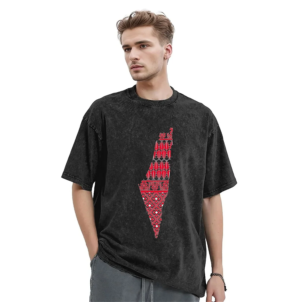 Palestinian keffiyeh T Shirt Palestine map Streetwear T-Shirts 2024 Simple Fashion Tshirt For Men Women Short-Sleeve Design Tees