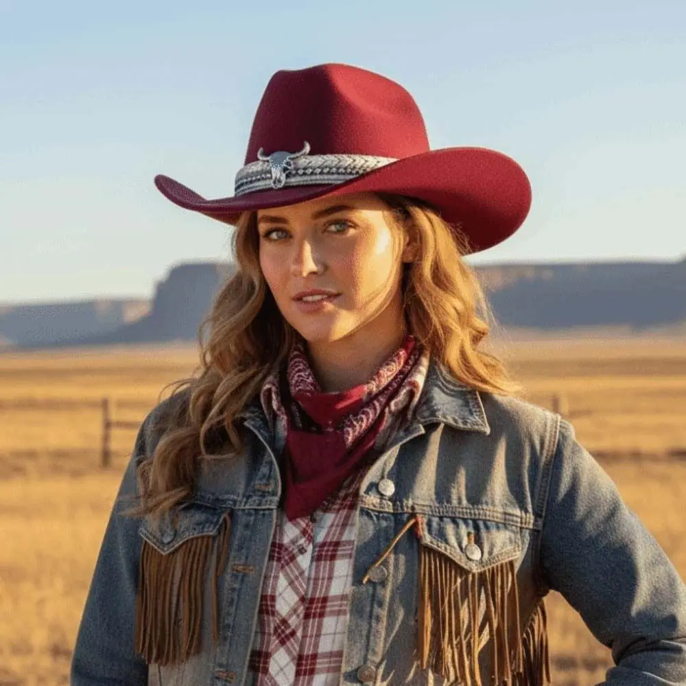 

Прохладная ковбойская кепка в стиле вестерн с широкими полями, шерстяная дышащая солнцезащитная рыцарская шляпа в этническом стиле, легкая кепка с козырьком для девочек, мужская кепка