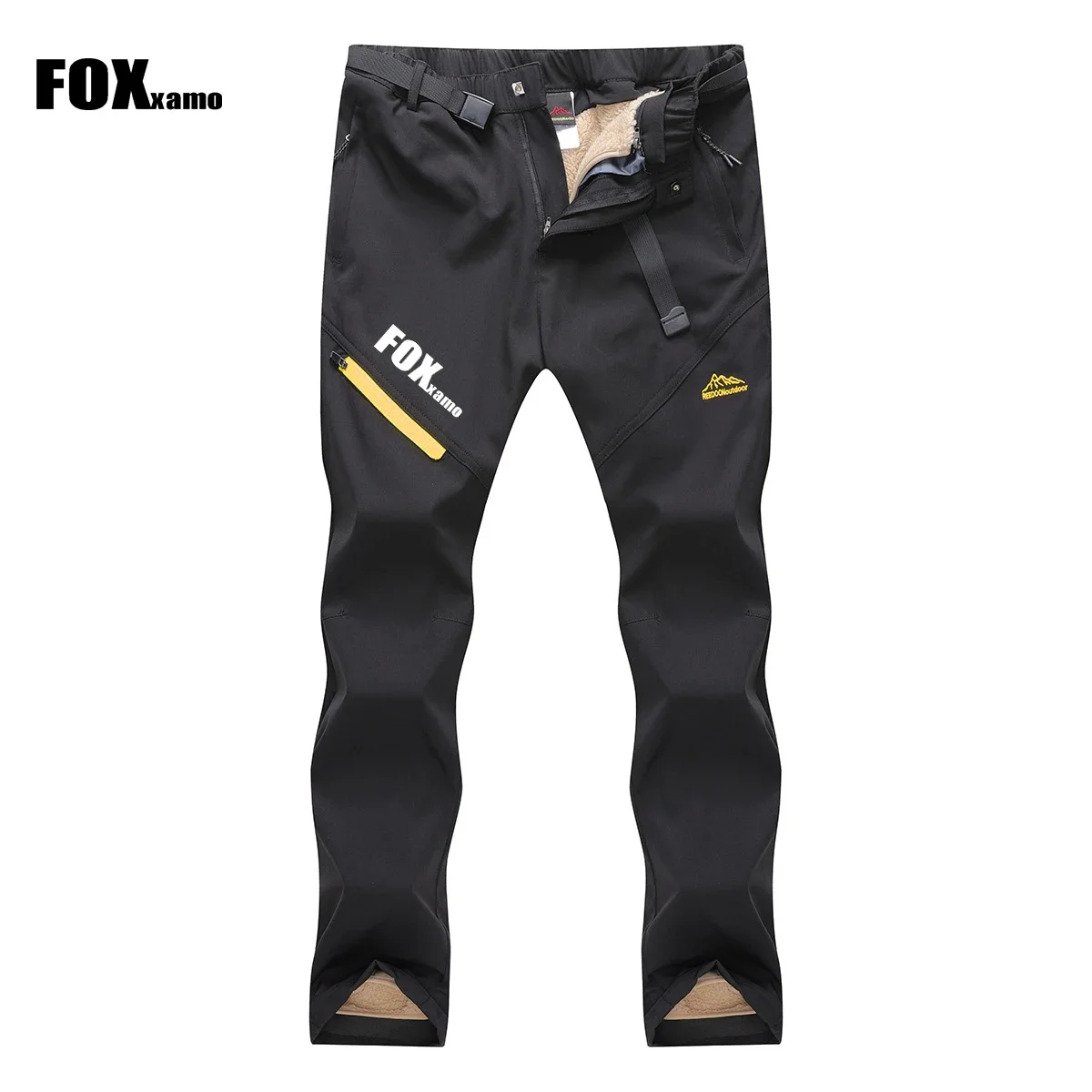 Foxxamo Men Winter Outdoor Hiking Trekking Camping Climb Cycling Pants Male Warm Fleece Trousers Sports Thick Waterproof Pants