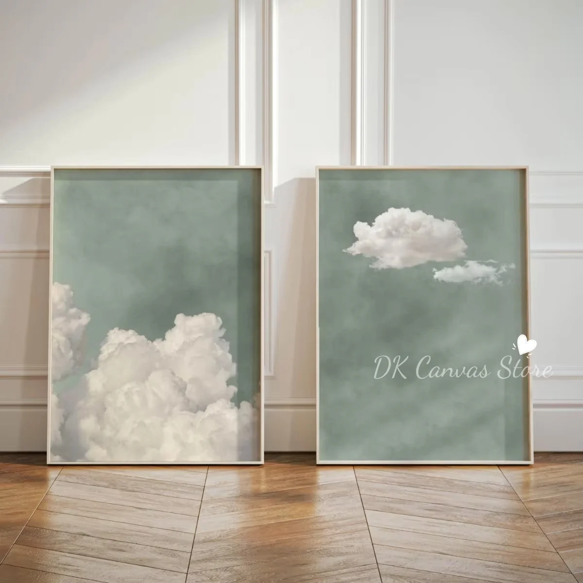 2pcs/set Colorful Cloud Sky Abstract Canvas Print Poster Modern Minimalist Art Prints Living Room Home Decor Wall Art Poster