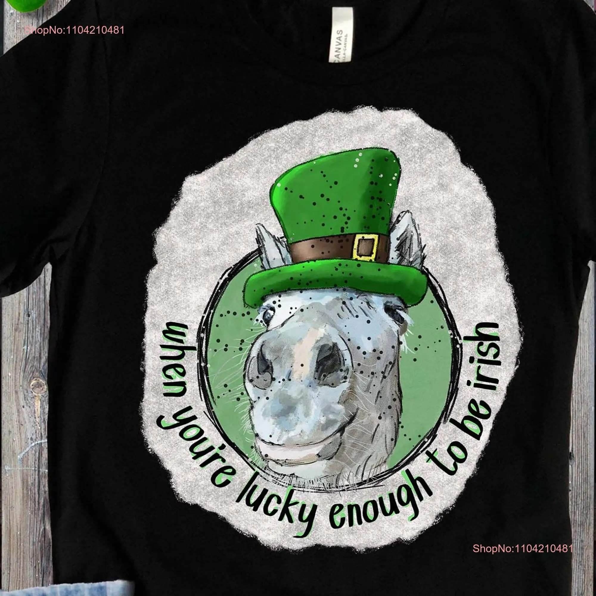 When You're Lucky Enough to be Irish T Shirt Draught Horse Lover St Patty's Mom Retro Paddy's Top for Women