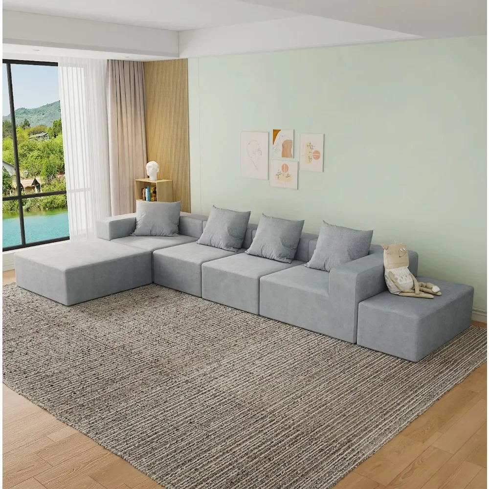 Memory Foam Sofa Modular Sectional Couch Compression Sofa Bed Soft Fabric Living Room Lazy Sofa Orthopedic Couch