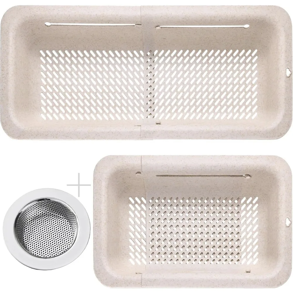 

Складной дуршлаг и ситечко для кухни, корзина для ситечка над раковиной для кухни, ситечко для фруктов и макарон, расширяемое