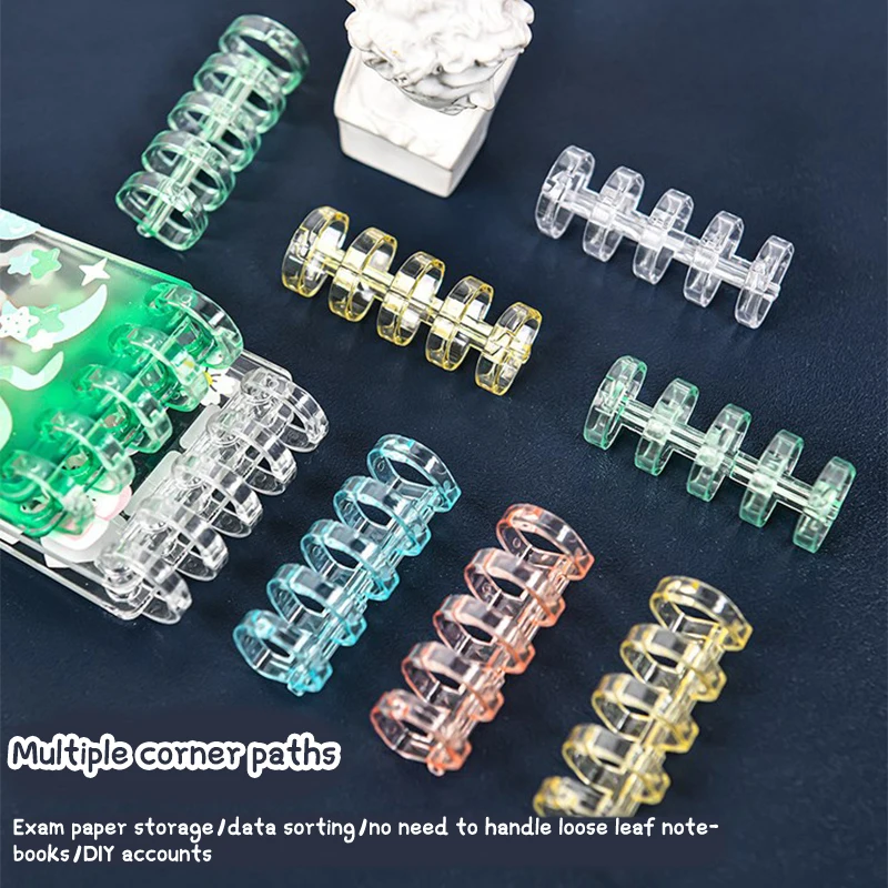 10PCS 5 Hole Loose-leaf Binder Ring Notebook Spring Spiral Ring Binder Strip Buckle Clip Binding Clip School Supplies Stationery