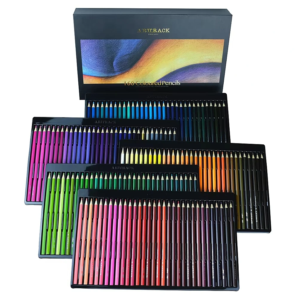 Crayons de couleur huileux, 12/36/48/72 couleurs, ensemble de manche en bois hexagonal, peinture d'artiste, dessin, croquis, Design artistique, fournitures pour étudiants