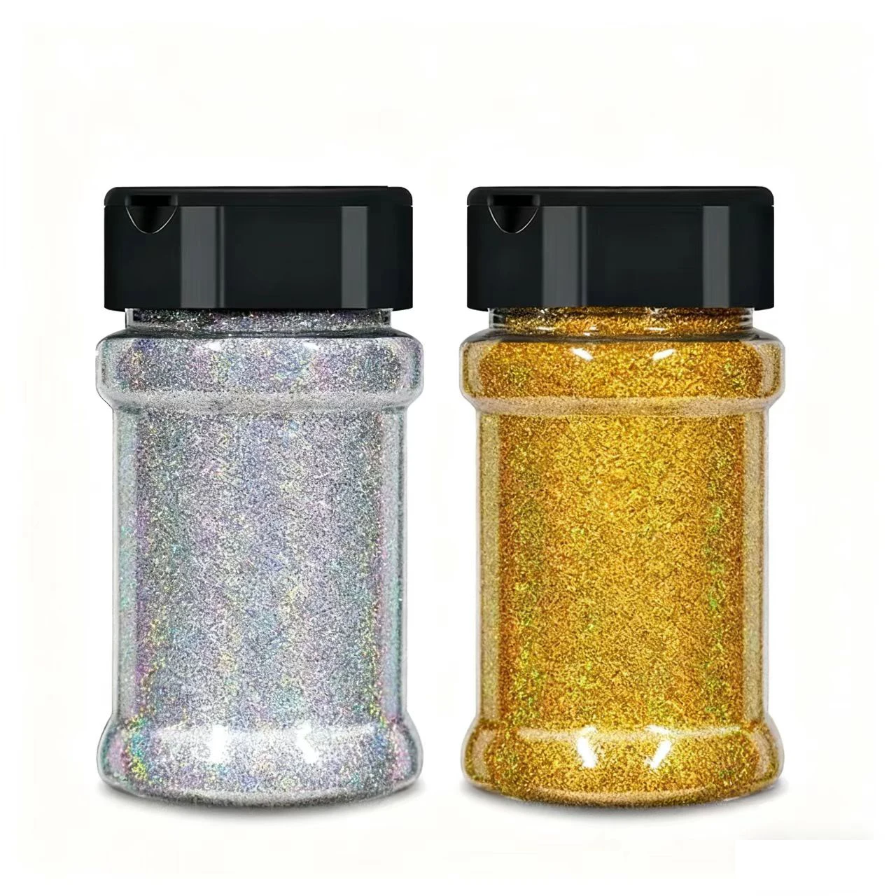 Twee-fles holografisch glitterpoeder metallic hars glitter 1,76 oz (50 g) vlokken ambachten pailletten 1/128" nagel glitter decoratie