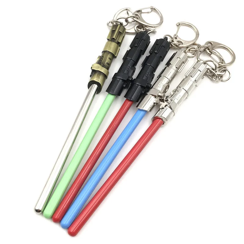 

Movie Jewelry Light Sword Keychain Toy lightsaber Cartoon Pendant keychains Metal keyring official-website jewelry for friends