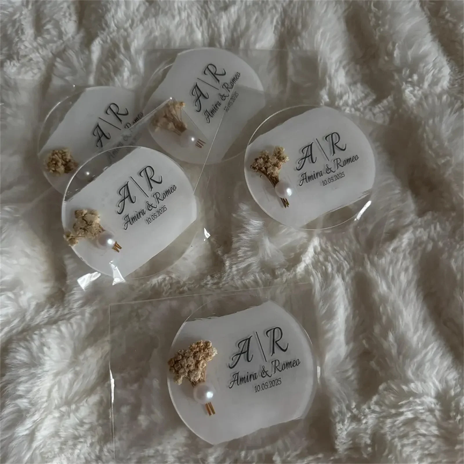 Personalized Epoxy Magnet Favor Wedding, Save The Date Epoxy Magnet Favors, Wedding Favor for Guest, Engagement Epoxy Magnet Fav - view 2