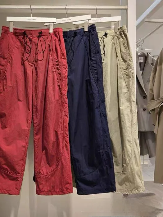 

Summer Thin Casual Pants High Waist Wide Leg Workwear Design Sensation Small Audience Sun Protection Loose Fit Ladies Trousers