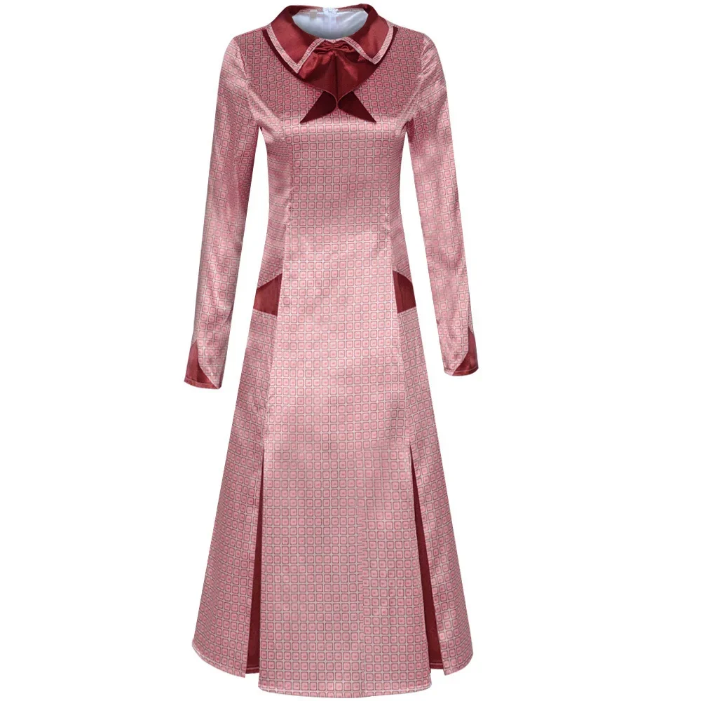 Halloween Women Fantasia Dress Carnival Party Pink Dresses Movie TV Dolores Umbridge Cosplay Costume Role Play Clothes