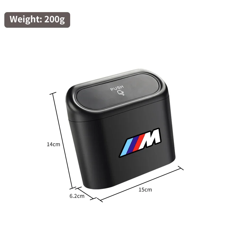 Car Trash Can Hanging Garbage Bin Pressing Box With Lid For BMW M Power Sport M1 M3 M4 M5 M6 E90 E39 F30 F10 X1 X4 X5 X6 G30 G20