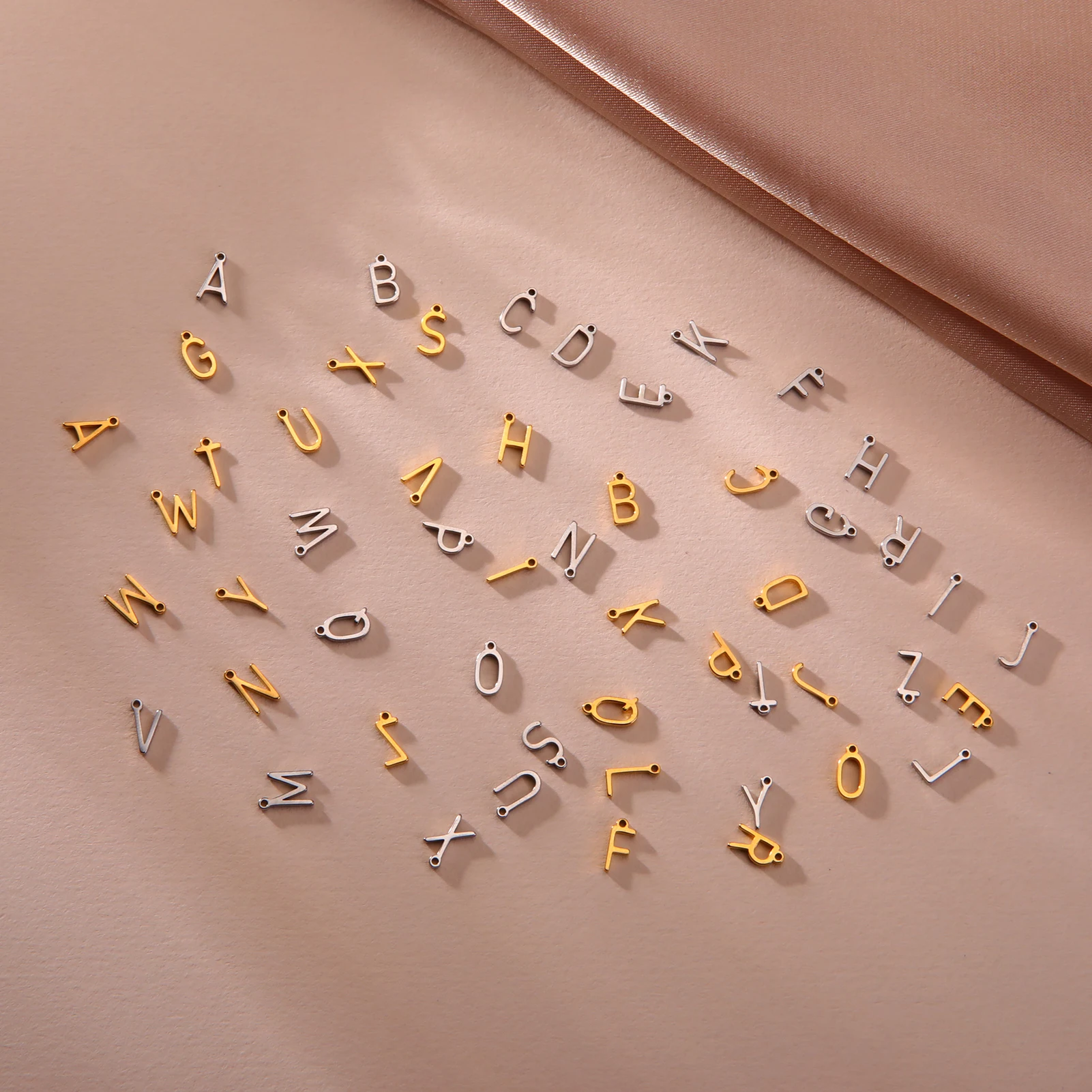 Skyrim 5 Pcs/Lot A-Z Initial Letter Charm Stainless Steel DIY Alphabet Pendant for Necklace Bracelet Jewelry Making Wholesale