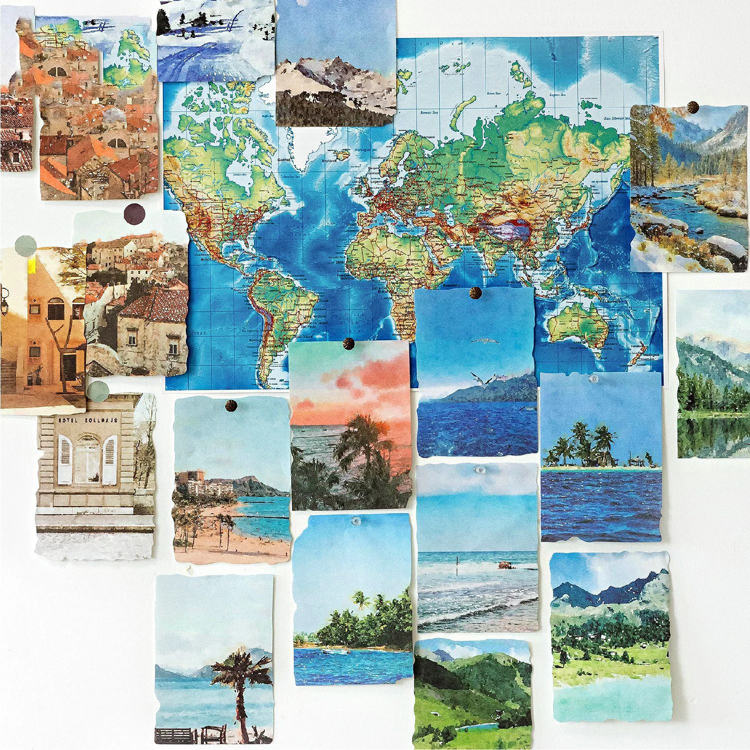 

All Passers-by Are Scenery Series Vintage Sky Cloud Plant Landscape Material Paper Creative DIY Junk Journal Collage Stationery