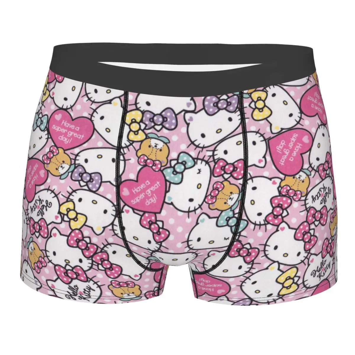 Custom Male Cool Hello Kitty Men Underwear Boxer Briefs Soft Shorts Panties Underpants