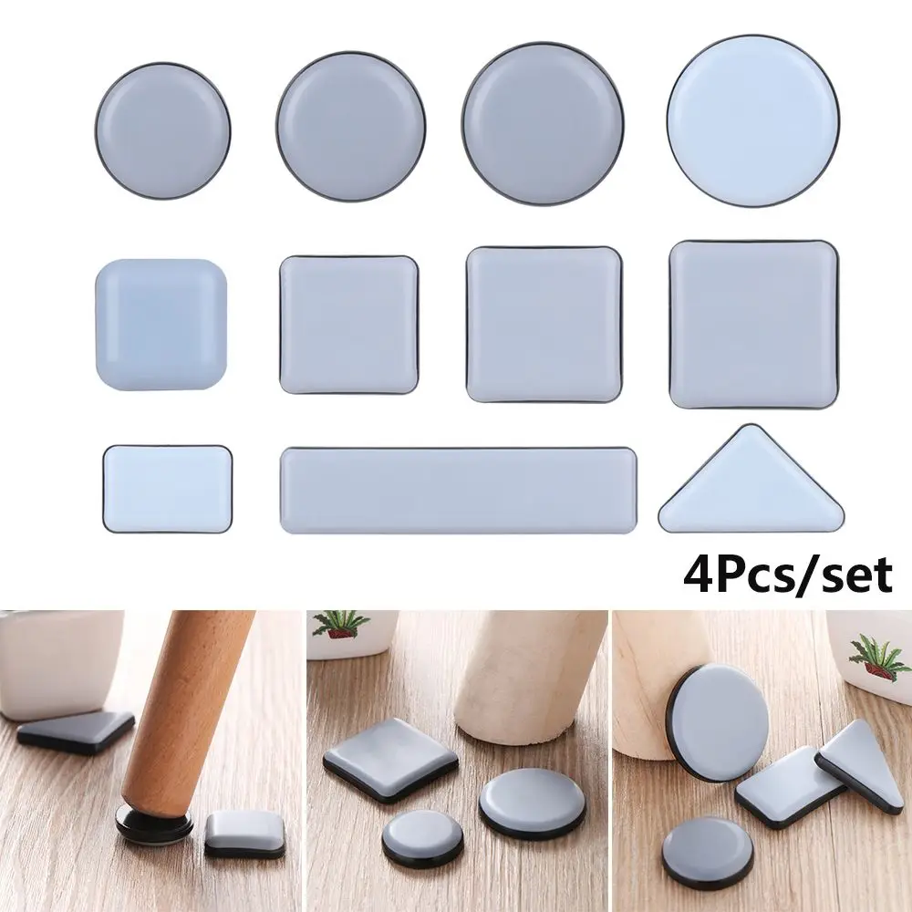 4/8pcs Furniture Leg Slider Pads Easy Move Heavy Furniture Table Bases Protector Legs Anti-abrasion Floor Mat with Screws