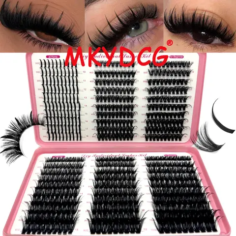 DIY Makeup Wispy Lash Cluster Eyelash Book Volume Fairy Eyelashes Extension Lash Clusters With Spikes,6 Styles Lash Clusters