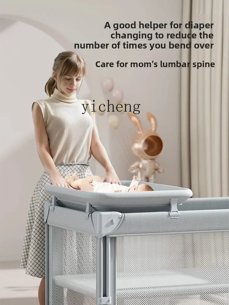 Folding Crib Stitching Bed Multi-Function Portable Portable Babies' Bed