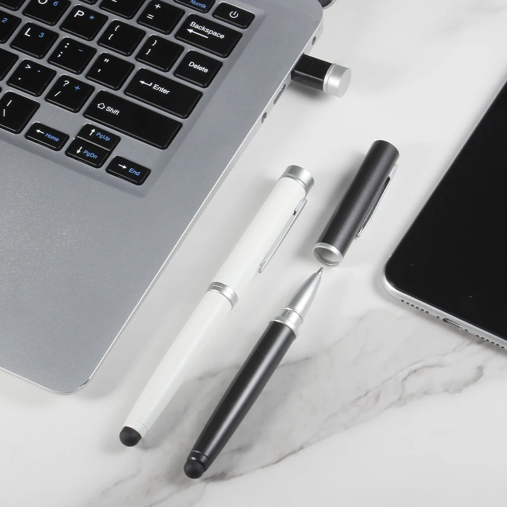 محرك فلاش USB قلم شاشة تعمل باللمس USB عصا 64 جيجابايت أجهزة تخزين سوداء عصا الذاكرة المعدنية هدية الأعمال الإبداعية محرك القلم 32 جيجابايت