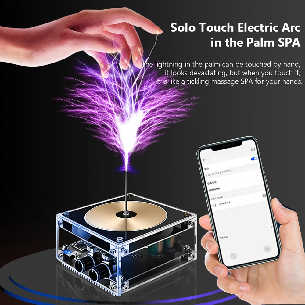 Bluetooth-compatible Music Tesla Coil Arc Plasma Loudspeaker Wireless Transmission Touchable Artificial Education Experiment Toy