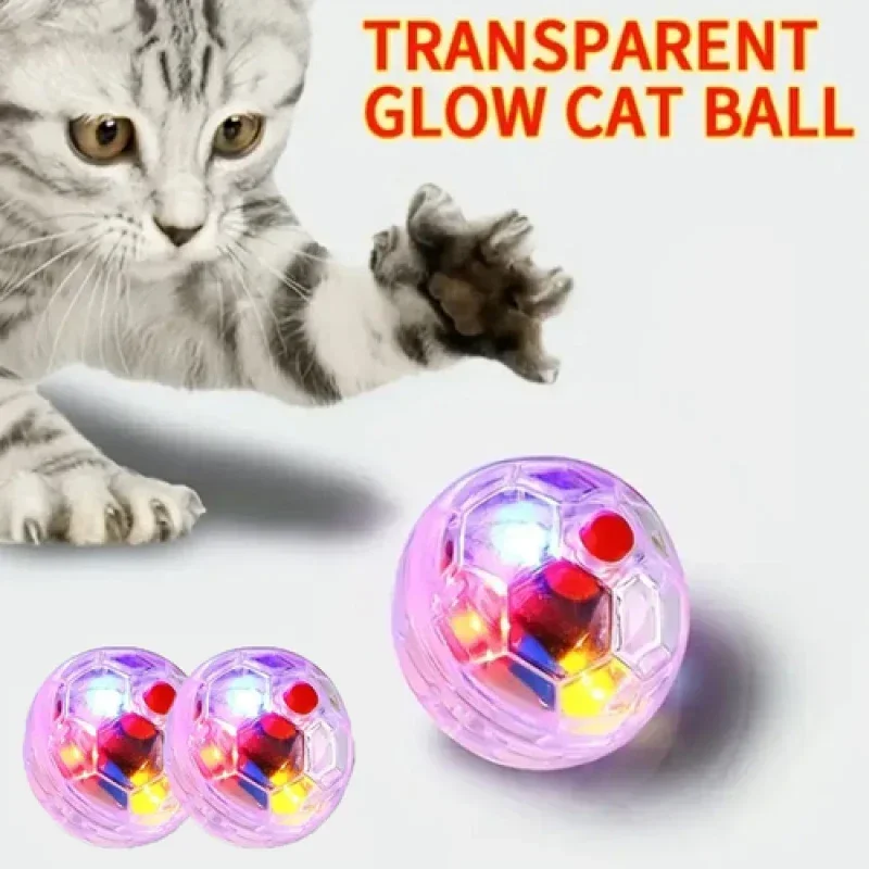 3Pcs/box Interactive Cat Ball Toy Flash Paranormal Equipment Ghost Toy Up Motion Balls Toy Light Pet Ball Flash Hunting Motion