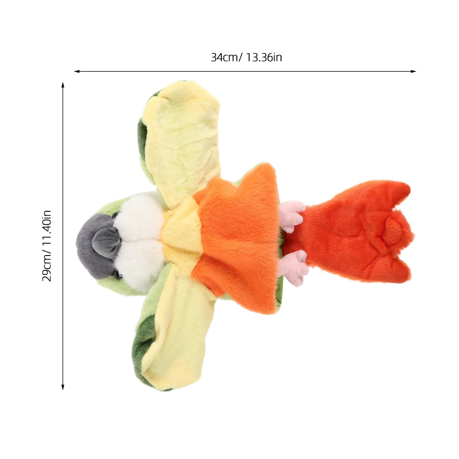 Colorful Parrot Hand Puppet Soft Fabric Bird Puppet for Role Play and Story Telling Ideal for Preschool Education 9 Inches