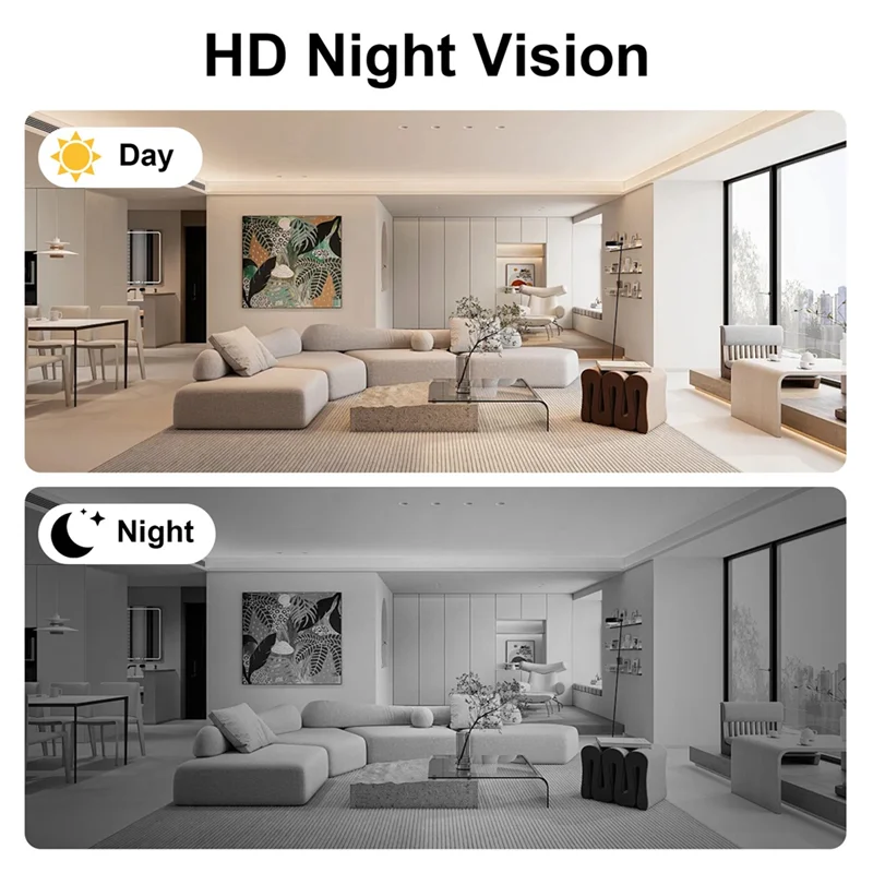 AA08-180 °   Telecamera con obiettivo ruotabile Obiettivo ruotabile Telecamera Wifi HD Visione notturna IR Telecamera di sorveglianza di sicurezza domestica