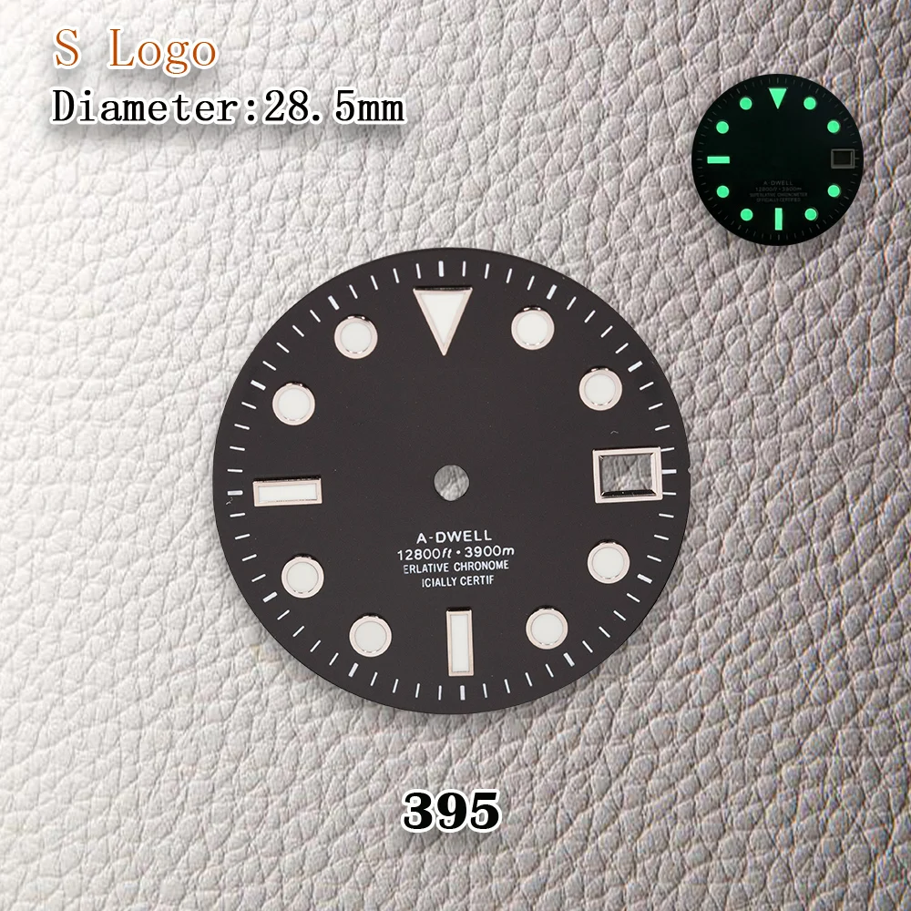 Articolo di vendita caldo Nuovo logo S da 28,5 mm SUN Ghost King NH35 quadrante adatto al movimento NH36 accessori per la modifica dell'orologio luminoso verde ﻿