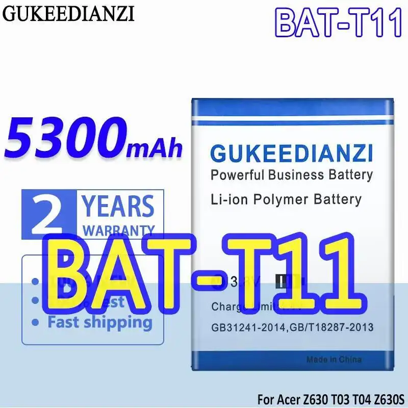 

Environmentally Friendly 5300Mah Bat-T11 For Acer Liquid Z630 T03 T04 Z630S Mobile Phone Battery