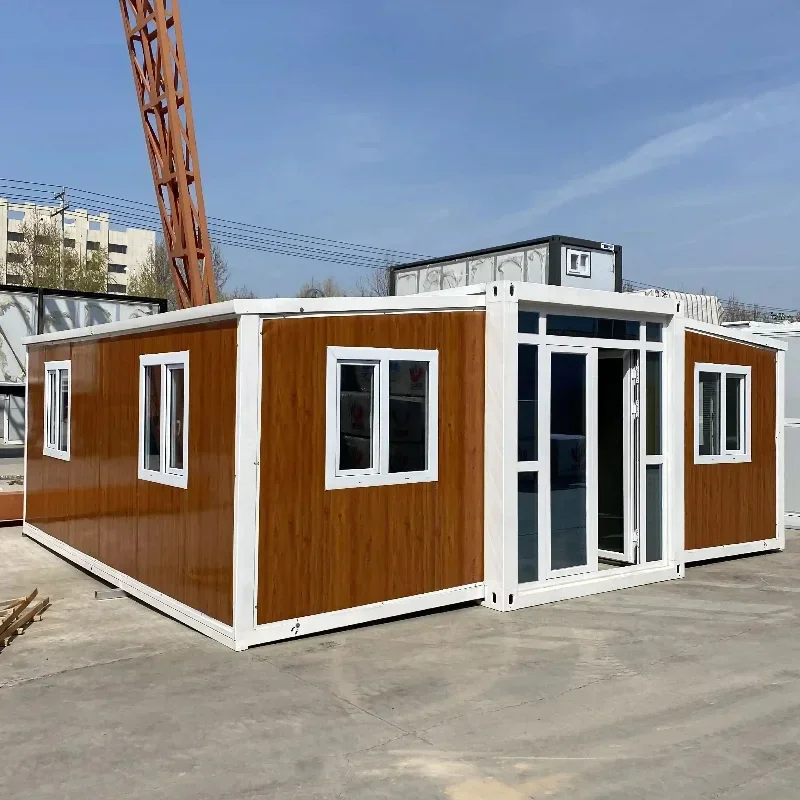 Customizable 10ft 15ft 20ft 30ft & 40ft Folding Container Houses with Kitchen Bathroom Roof Balcony Expandable Office Option